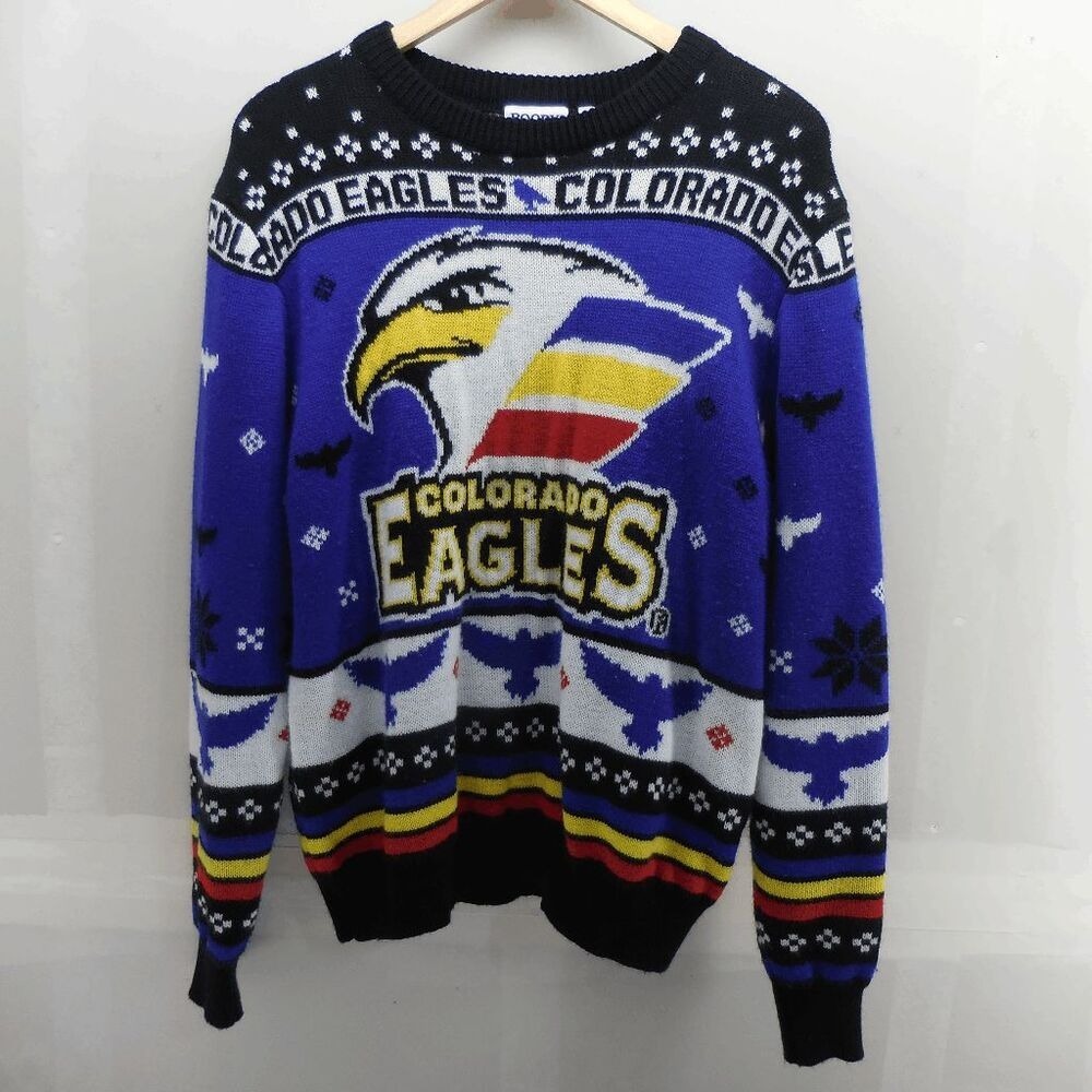 Colorado Eagles Minor League Hockey Avalanche Ugly Sweater by Roody Mens Large